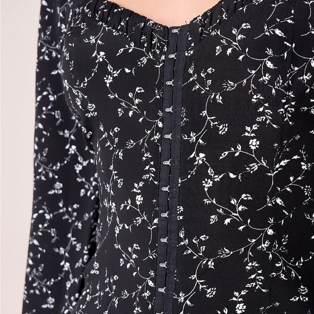 Sugarlips Rennes Floral Black Women's Top - Picture 4 of 7